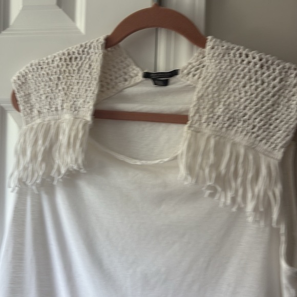 Scotch and Soda White Fringe Crochet Detail Tee - Picture 4 of 10